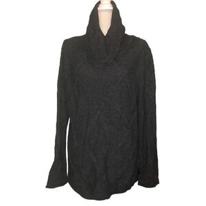 Liz WEAR Sz XXL Women's Plus Size Gray Cowl Neck Long Sleeve Sweater Winter